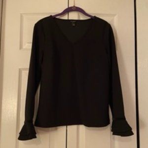 Ann Taylor Long-Sleeved Black Blouse